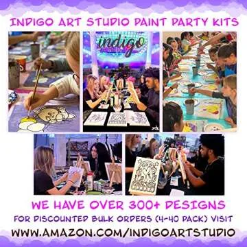 Indigo Art Studio Pre Drawn Canvas Painting for Adults Kids| Stretched & Stenciled | Art Activity | Roller Skates Coloring | DIY Birthday Gift & Adult Sip and Paint With Twist Party (8x10 Inches)