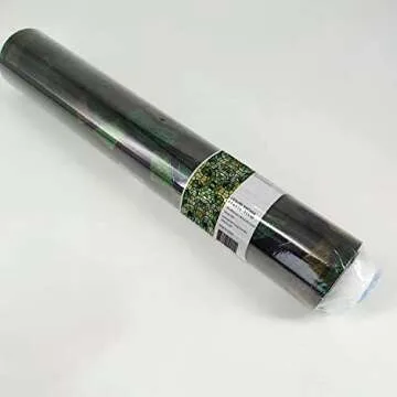 funlife Stained Glass Window Film, Double-Sided Thickened Static Cling, Non-Adhesive Glass Window Decals Decor for Door Window, 17.7"x118", Green Glass Mosaic