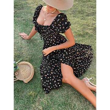 SheIn Floral Split Thigh A-Line Dress for Women