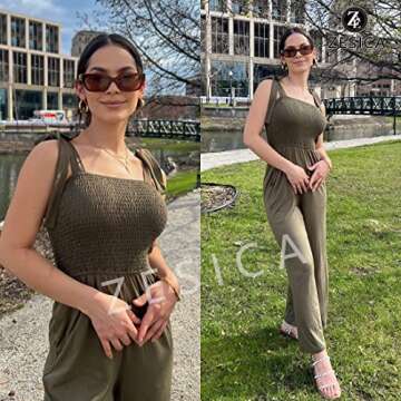 Stylish ZESICA Women's Summer Spaghetti Strap Jumpsuit