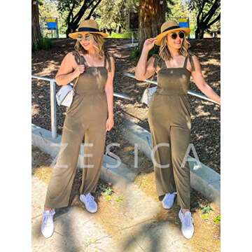 Stylish ZESICA Women's Summer Spaghetti Strap Jumpsuit