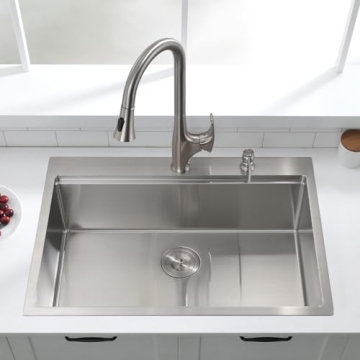 VOKIM 33 Inch Stainless Steel Kitchen Sink Workstation