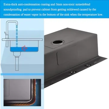 VOKIM 33 Inch Stainless Steel Kitchen Sink Workstation