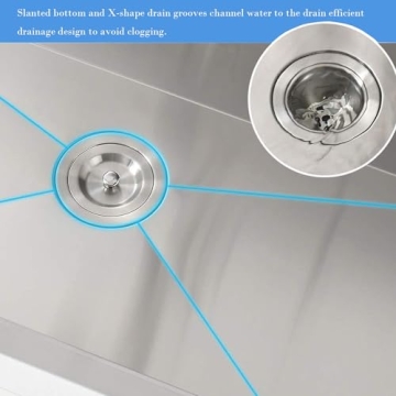 VOKIM 33 Inch Stainless Steel Kitchen Sink Workstation