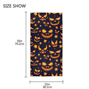 Halloween Pumpkin Hand Bath Towel Soft and Absorbent