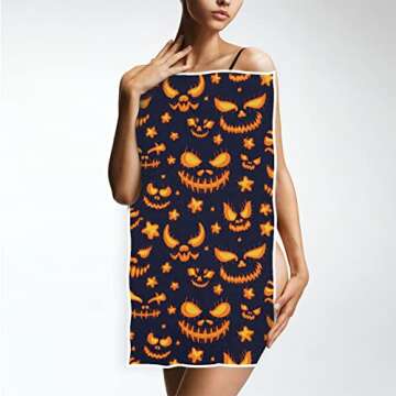 Halloween Pumpkin Hand Bath Towel Soft and Absorbent