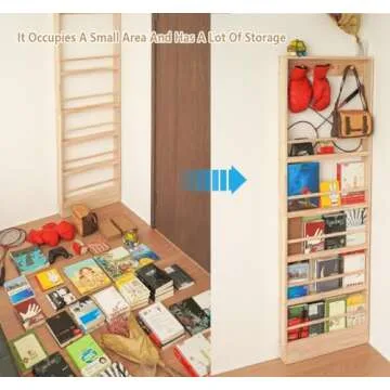Morimoe Kids Wooden Bookshelf - Space-Saving Wall Mount