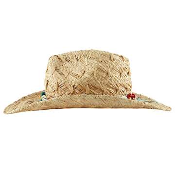 Straw Cowboy Hat Western Hats for Women Cowgirl Sun Beach Hat Summer Outback Shapeable Wide Brim