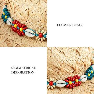 Straw Cowboy Hat Western Hats for Women Cowgirl Sun Beach Hat Summer Outback Shapeable Wide Brim