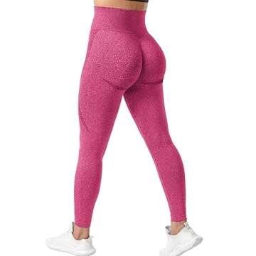 YEOREO Women Seamless Workout Leggings Gym High Waist Smile Contour Yoga Pants Carmine