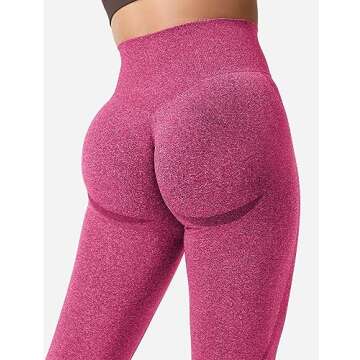 YEOREO Women Seamless Workout Leggings Gym High Waist Smile Contour Yoga Pants Carmine