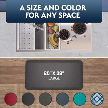 Sky Solutions Anti Fatigue Floor Mat - 3/4" Thick Cushioned Kitchen Rug, Standing Desk Mat - Comfort at Home, Office, Garage - Non Slip, Durable and Stain Resistant (20" x 39", Beige)