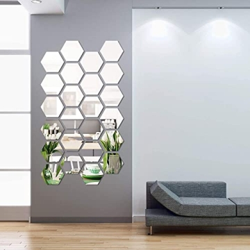 Shappy Hexagon Mirror Wall Stickers - Removable Decor