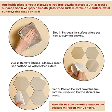 Shappy Hexagon Mirror Wall Stickers - Removable Decor