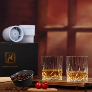 Premium Whiskey Glasses & Ice Ball Molds Set - Unique Gift