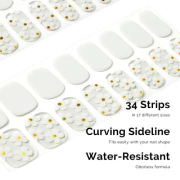 Nailog Gel Nail Strips 34 pcs | Lasting Nail Polish Wraps