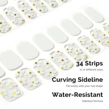 Nailog Gel Nail Strips 34 pcs | Lasting Nail Polish Wraps