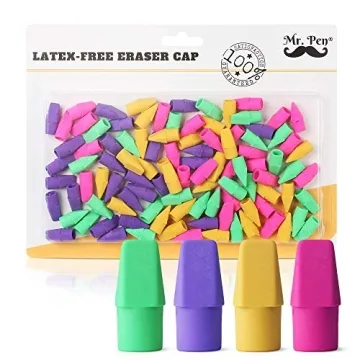 Mr. Pen Colorful Pencil Top Erasers 120 Pack - Durable & Fun