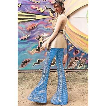 Glitter Sequin Wide Leg Pants for Women – BLENCOT