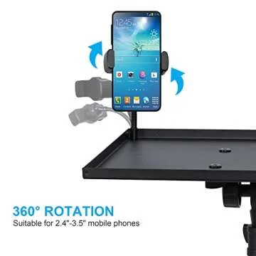 DECOSIS Projector Stand Tripod, Laptop Tripod Stand Adjustable Height from 23.5 to 63.5 inches with Gooseneck Phone Holder, Laptop Floor Stand for Office, Home, Stage, Studio, DJ Racks Holder Mount