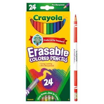 Crayola Erasable Colored Pencils for Kids, 24ct