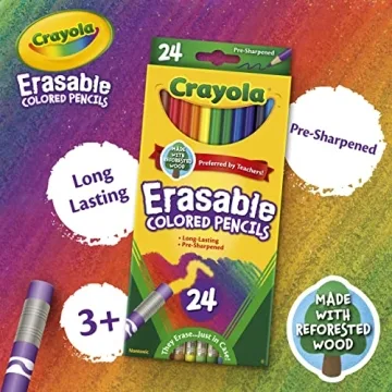 Crayola Erasable Colored Pencils for Kids, 24ct