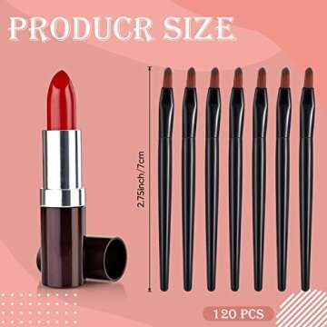 Yaomiao 120 Pcs Disposable Lip Brushes Small Lip Applicators Bulk Multifunctional Brush for Lipstick...
