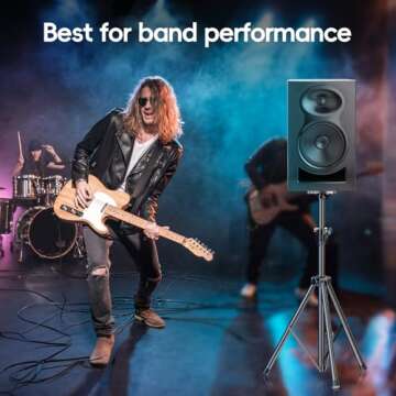 EMART PA Speaker Stands Pair with Carrying Bag, 39-77" Adjustable Heavy Duty DJ Tripod, for Concerts...