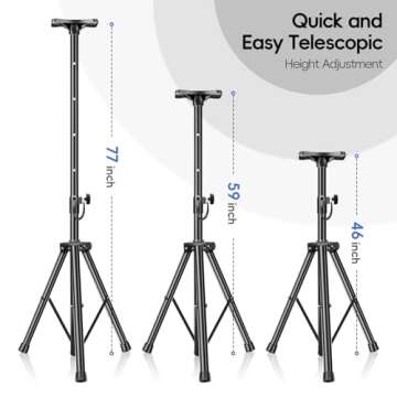 Adjustable EMART PA Speaker Stands - Heavy Duty Tripod
