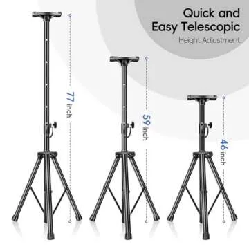 Adjustable EMART PA Speaker Stands - Heavy Duty Tripod