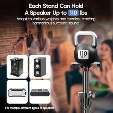 Adjustable EMART PA Speaker Stands - Heavy Duty Tripod