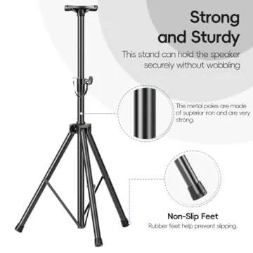 Adjustable EMART PA Speaker Stands - Heavy Duty Tripod