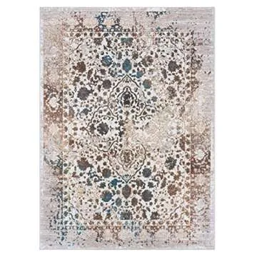 Persian-Rugs Luxe Weavers Rug 6495 – Distressed Floral Area Rug