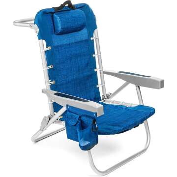 Folding Backpack Beach Chair with Cooler & Storage