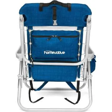 Folding Backpack Beach Chair with Cooler & Storage