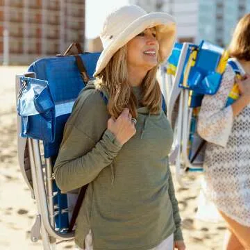 Folding Backpack Beach Chair with Cooler & Storage