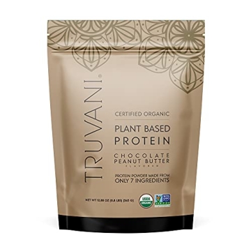 Truvani Vegan Pea Protein Powder | Chocolate Peanut Butter | 20g Organic Plant Based Protein | 10 Se...