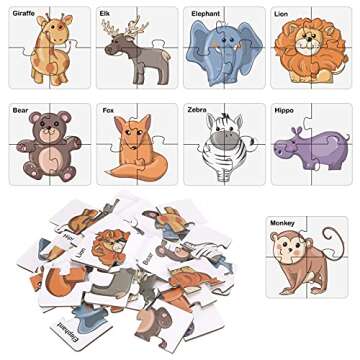 COGO MAN Nesting and Stacking Blocks Stacking Toys for Toddlers Plus Animal Puzzle Toys Set Alphabet ABC Blocks Learning & Educational Toys Education Supplies Montessori Toys