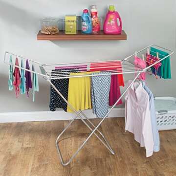 mDesign Expandable Drying Rack - Collapsible Laundry Solution