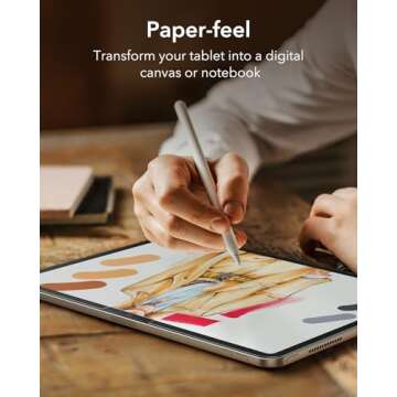 ESR 2 Pack Paper-Feel Screen Protector for iPad Pro 13 Inch M4 2024, Write and Draw Like on Paper, Scratch Protection with Easy Application Tray, Thin and Responsive