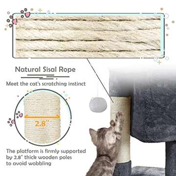 Yaheetech Cat Tree Tower - Cozy Cat Condo for Cats