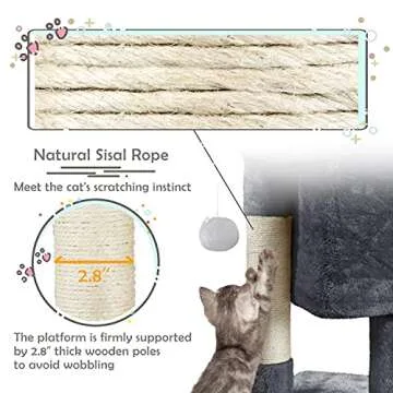 Yaheetech Cat Tree Tower - Cozy Cat Condo for Cats