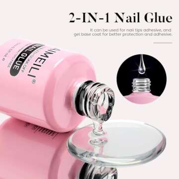 AIMEILI 2 in 1 Nail Glue Gel - Strong & Lasting Adhesive