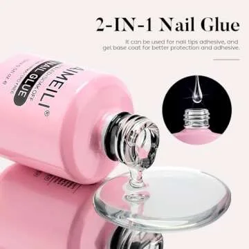 AIMEILI 2 in 1 Nail Glue Gel - Strong & Lasting Adhesive