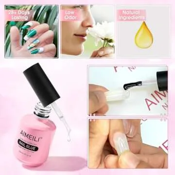 AIMEILI 2 in 1 Nail Glue Gel - Strong & Lasting Adhesive
