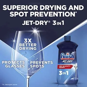 Finish Jet Dry Dishwasher Rinse Aid - 8.45 Ounce for Spotless Dishes