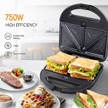 Aigostar 3-in-1 Sandwich Maker for Quick Meals