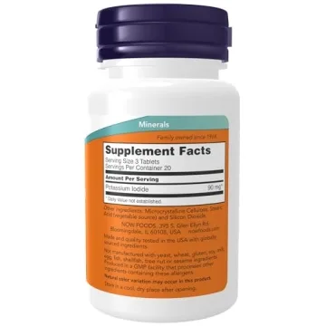 NOW Foods Potassium Iodide 30 mg Supplement for Healthy Living