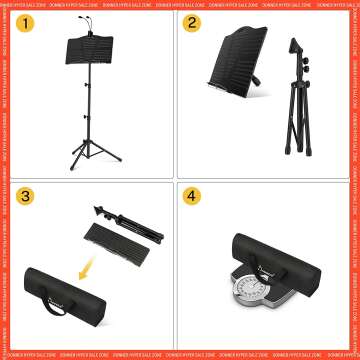 Donner Portable Music Stand with Light for Musicians