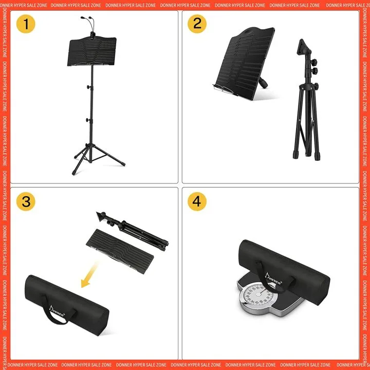 Donner Portable Music Stand with Light for Musicians